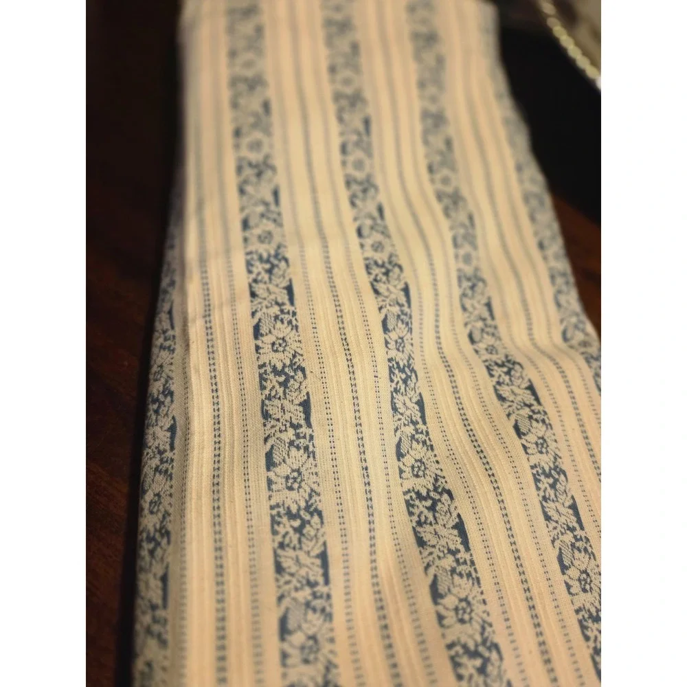 oop vintage fabric blue and white cottagecore farm house